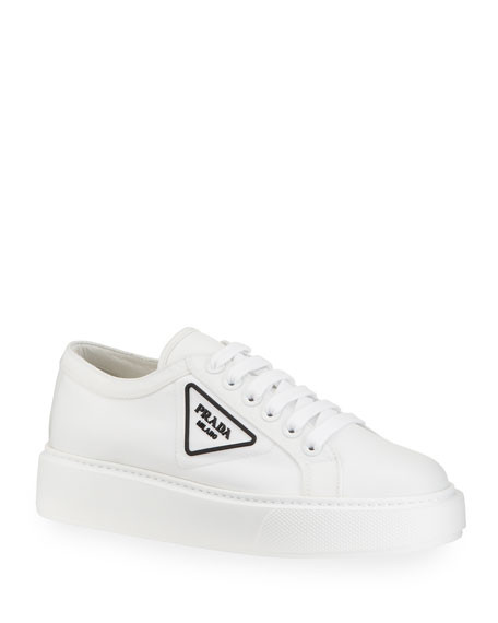 Prada 45mm Logo Flatform Sneakers | Neiman Marcus