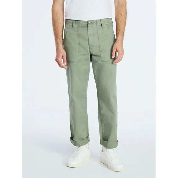 Free Assembly Men's Straight Fit Cotton Utility Pants, Sizes 30-38 | Walmart (US)