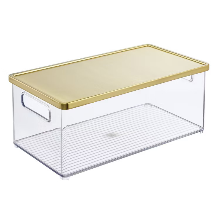 mDesign Storage Bin with Handles, Lid for Bathroom, Vanity | Target