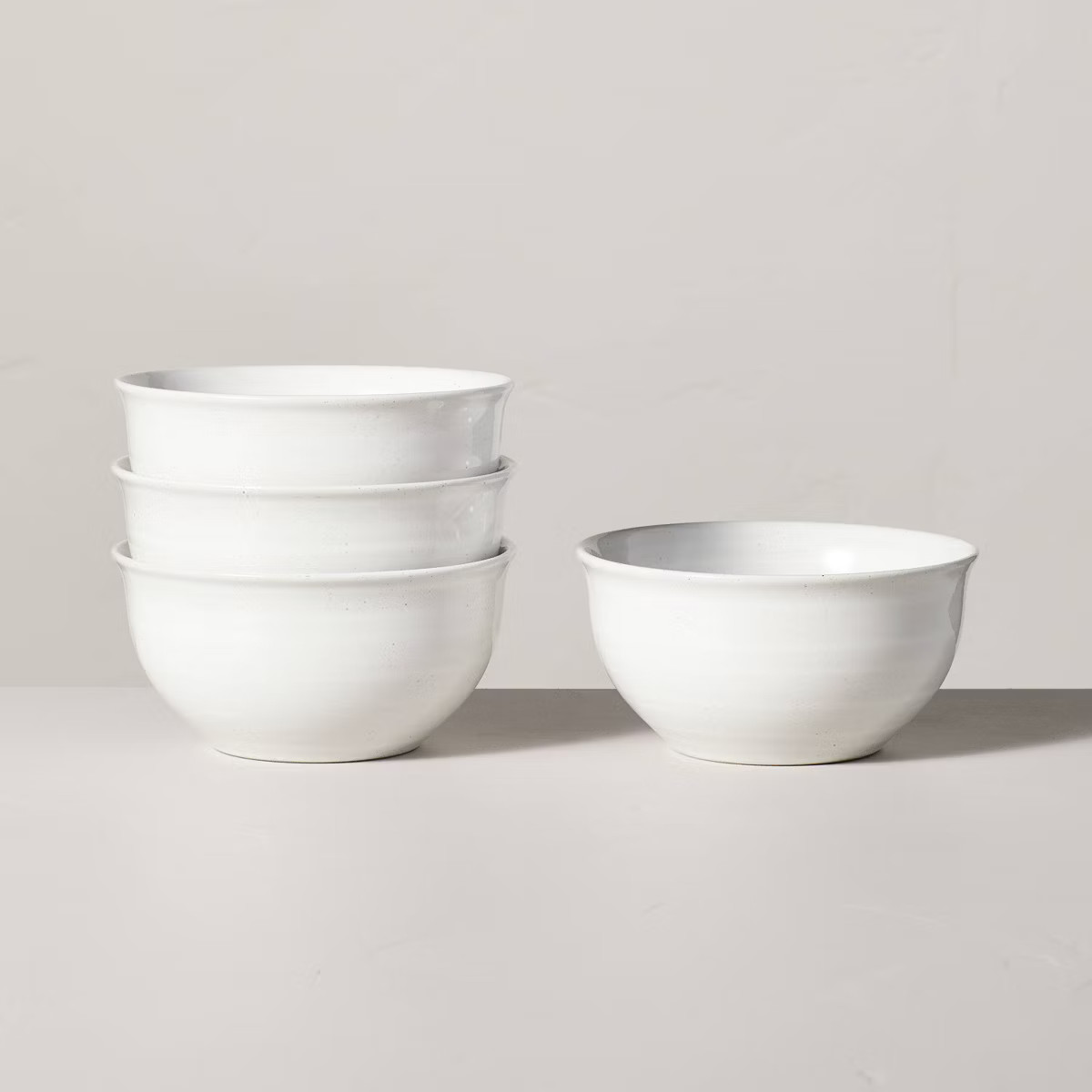 4pk 27oz Flared Brim Stoneware Cereal Bowls Vintage Cream: Hearth & Hand™ with Magnolia Kitchen... | Target