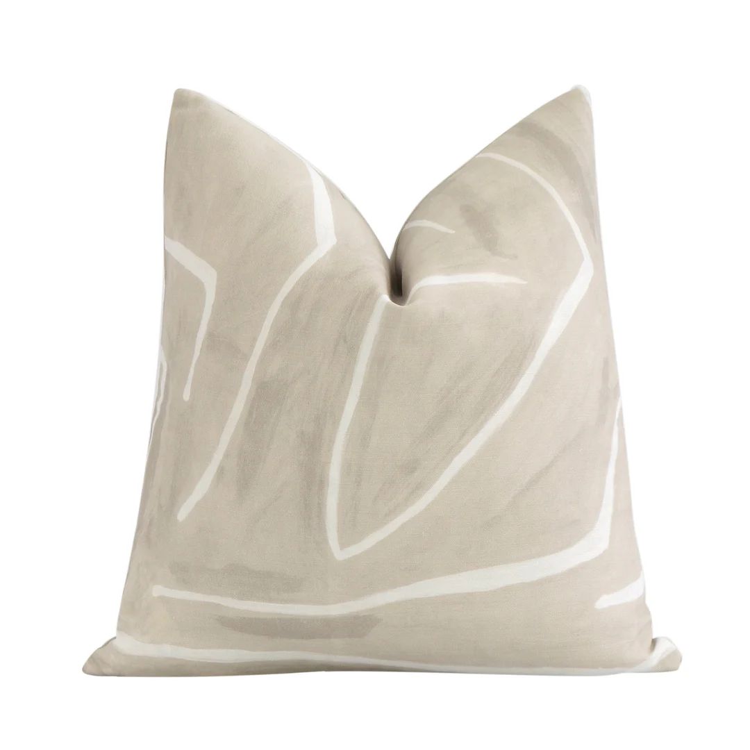 Kelly Wearstler Graffito Beige Cream Pillow Cover, Modern Home Decor, Light Brown Cushion Sham, A... | Etsy (US)