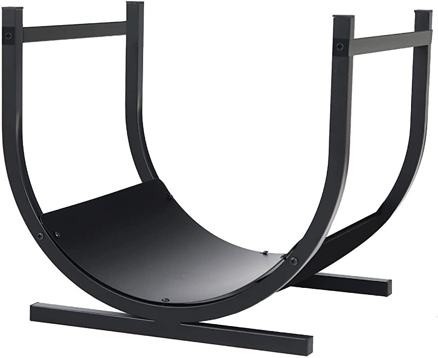 PHI VILLA 17 Inches Small Indoor/Outdoor Firewood Log Rack Log Hoop Bin Log Carrier for Firewood ... | Amazon (US)