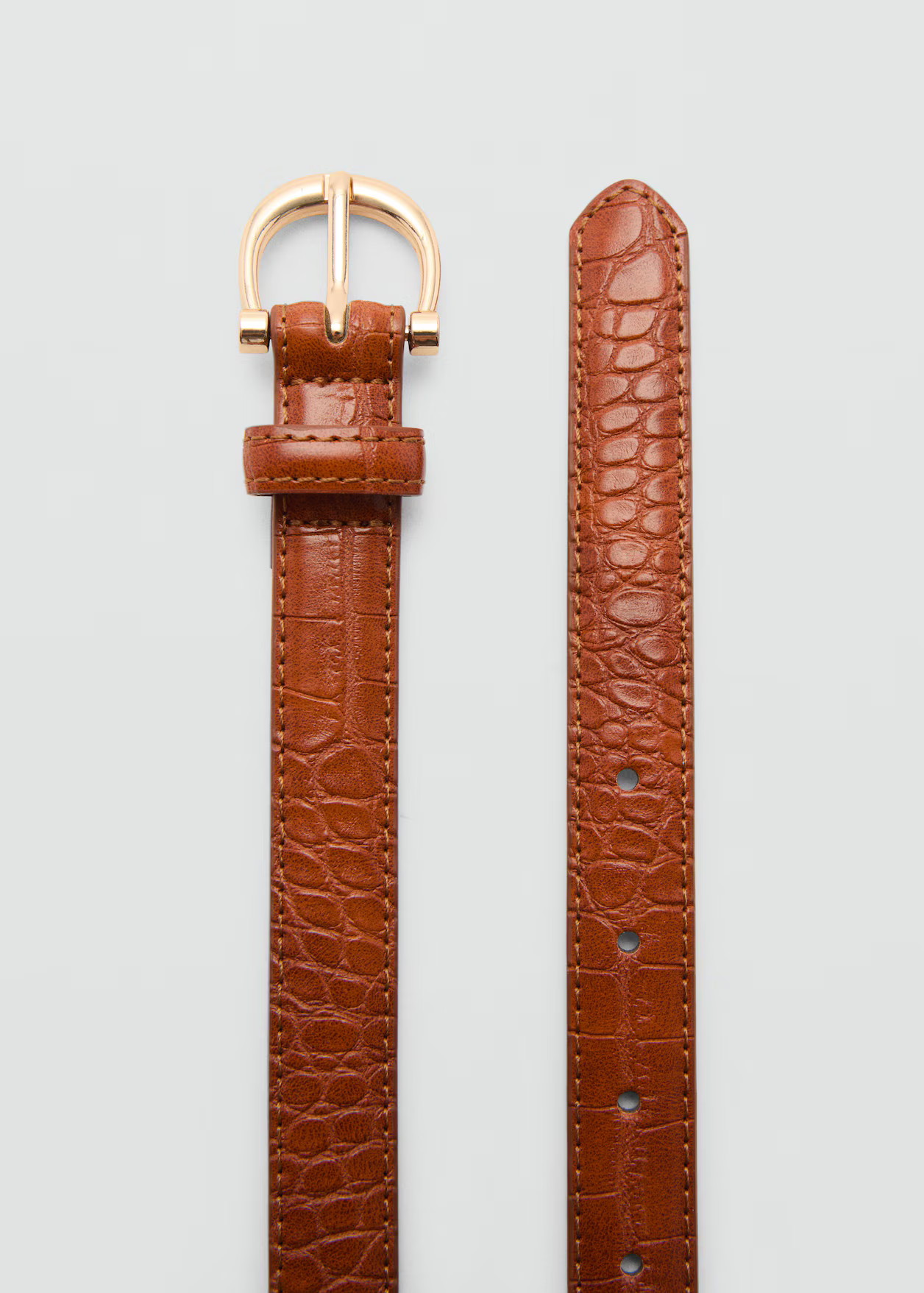 Crocodile effect belt - Woman | MANGO United Kingdom | MANGO (UK)