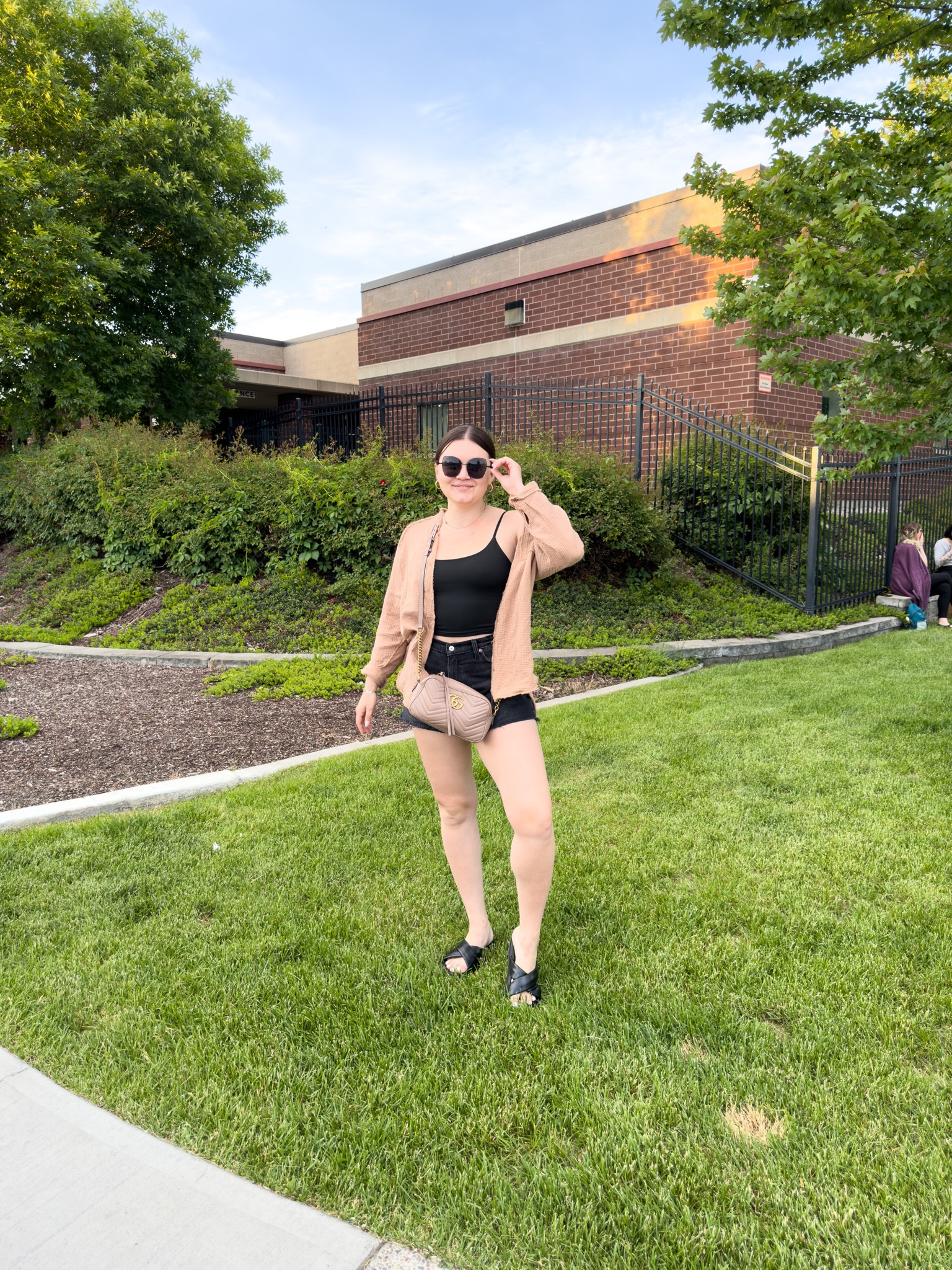 Casual black and tan outfit of the day! Perfect for the farmers market or a causal afternoon. 

I’m wearing a M tank and top with size 31 shorts and size 9 sandals 

#LTKunder100 #LTKSeasonal #LTKstyletip