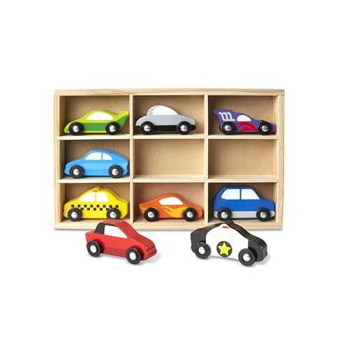 Melissa & Doug Wooden Cars Vehicle Set in Wooden Tray | Amazon (US)