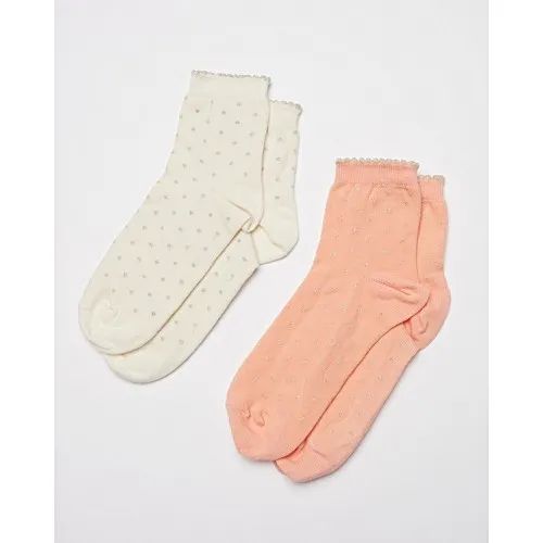 Shimmer Spot Scalloped Cuff Ankle Socks Pack of Two | Oliver Bonas (Global)