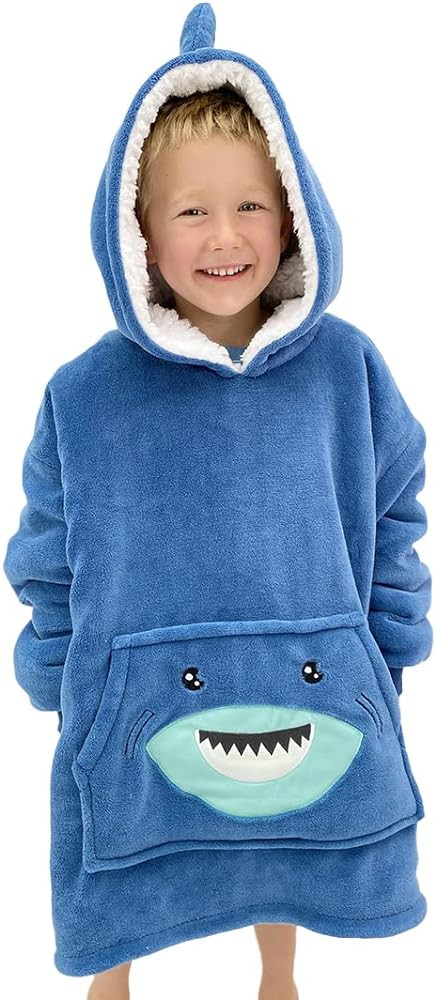 Wearable Blanket Kids 3-10yr, Fun Animal Kids Blanket Hoodie, Hooded Sweatshirt, Oversized Comfy ... | Amazon (US)