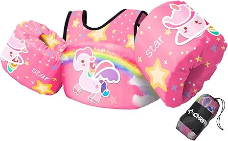 Chriffer Kids Swim Vest for 30-50 Pounds Boys and Girls, Toddler Floats with Shoulder Harness Arm... | Amazon (US)