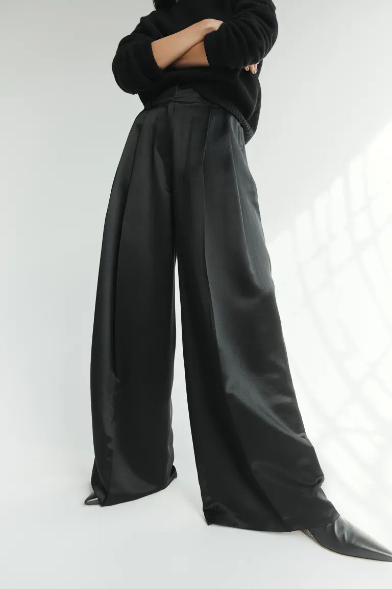 Silk-blend satin trousers | H&M (UK, MY, IN, SG, PH, TW, HK)