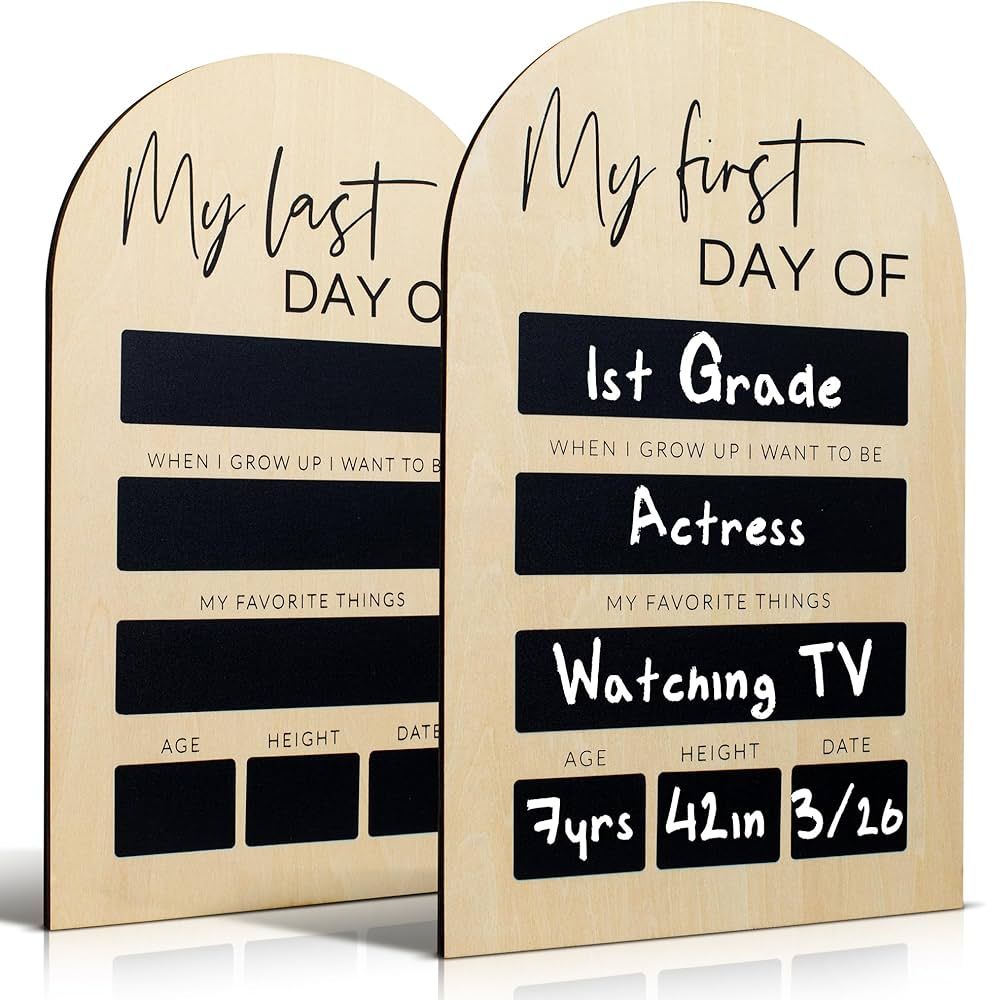 Beautiful Wooden First and Last Day of School Board Sign - Modern and Large Back to School Sign f... | Amazon (US)