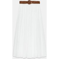 Zara - Belted Midi Skirt - White - Xl - Woman | Zara UK