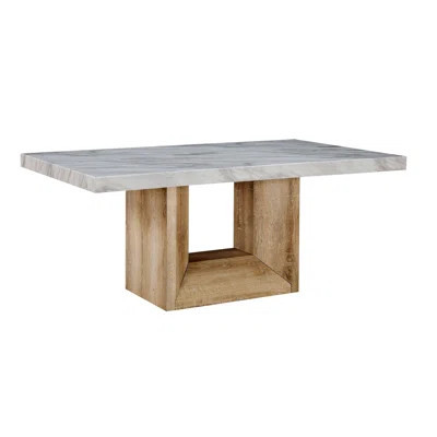 Rectangular Dining Table With Faux Marble Tabletop | Wayfair North America