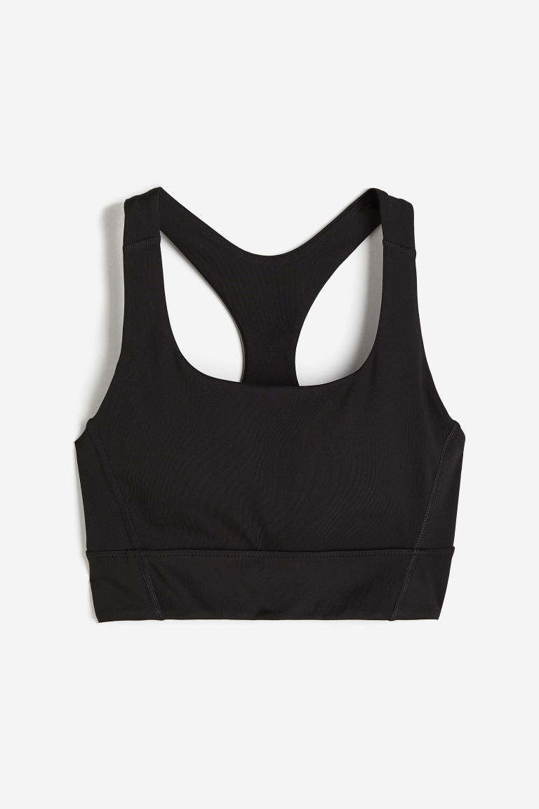 H & M - Medium Support Sports bra in DryMove - Black | H&M (UK, MY, IN, SG, PH, TW, HK)