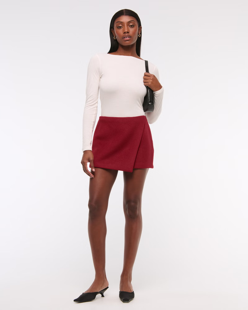 Mid Rise Wrap Skort | Abercrombie & Fitch (US)