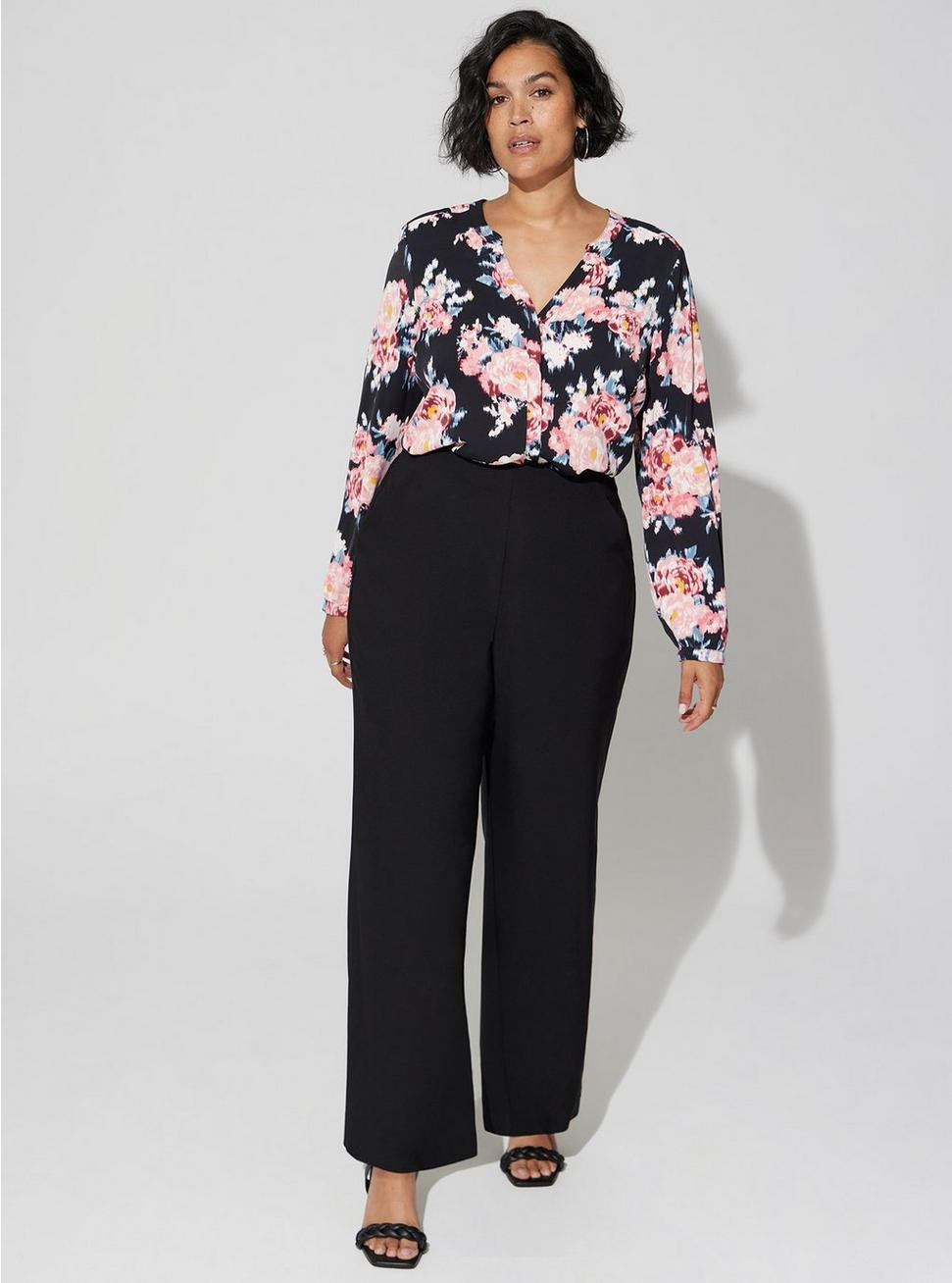 Pull-On Wide Leg Studio Refined Crepe High-Rise Pant | Torrid (US & Canada)