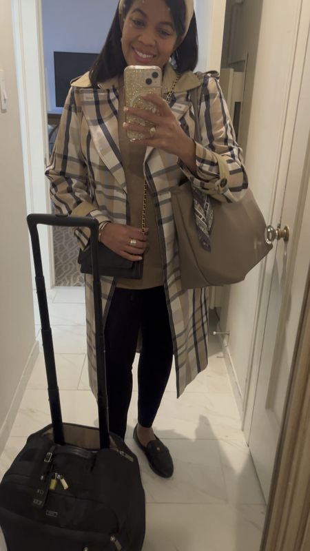 A comfy travel look!l included a classic trench and lovely ballet loafers 

#LTKitbag #LTKover40 #LTKtravel
