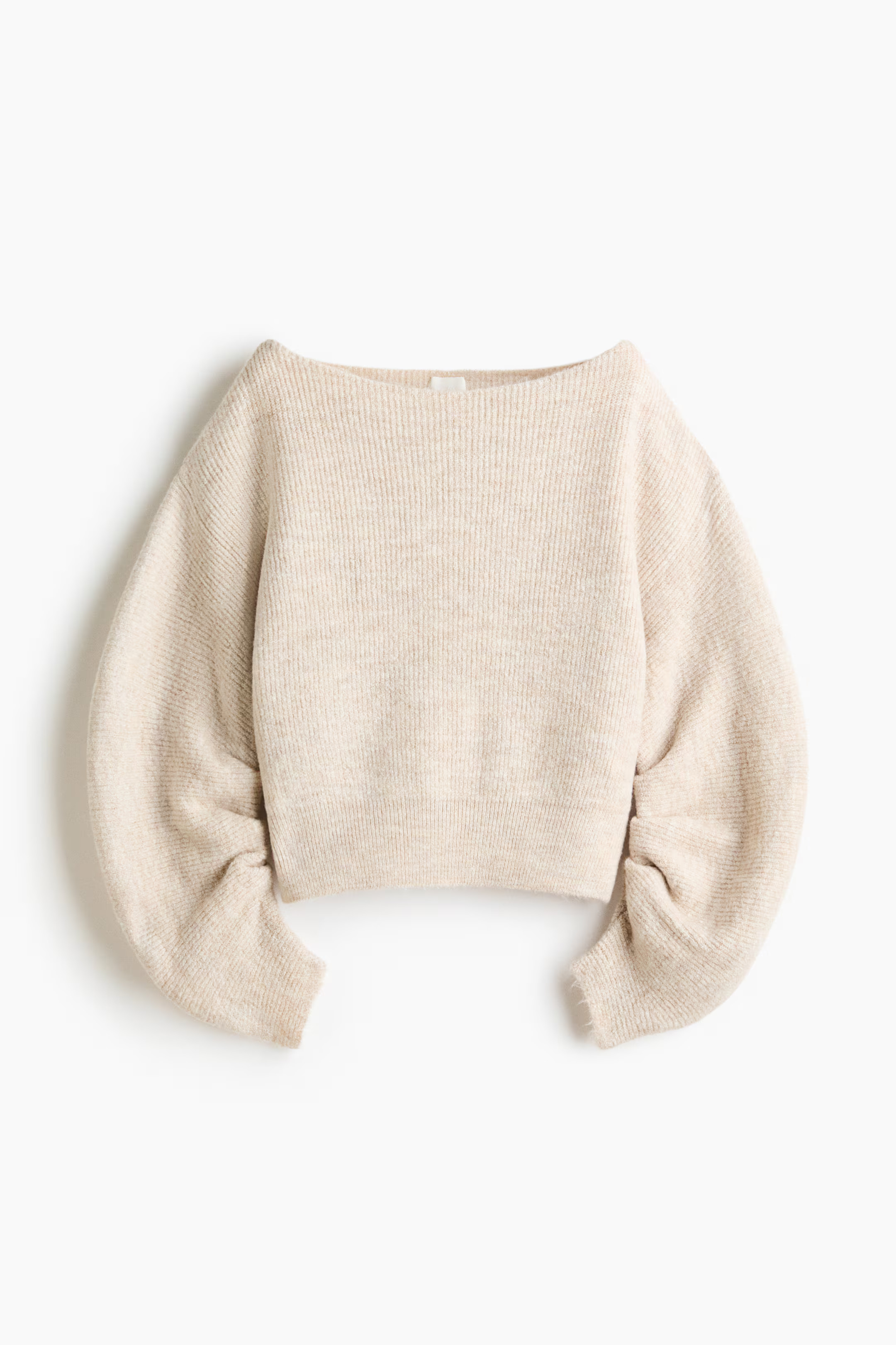Oversized Boat-Neck Sweater - Light beige melange - Ladies | H&M US | H&M (US + CA)