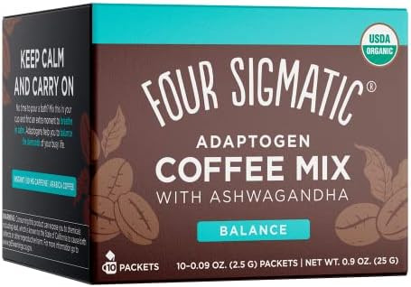 Four Sigmatic Adaptogen Organic Medium Roast Instant Coffee with Ashwagandha, Chaga & Tulsi, Immu... | Amazon (US)
