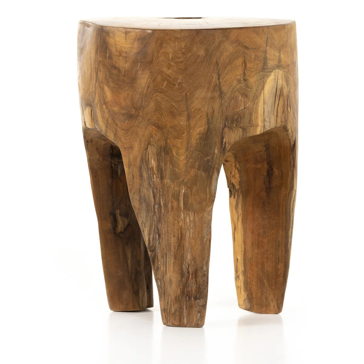 Round Teak Outdoor Side Table , 11.75'' in. W 11.75'' in. D | Wayfair North America