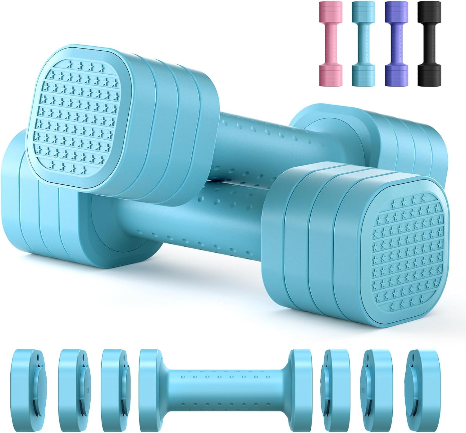 Adjustable Dumbbell Set of 2, 4 in 1 Free Weights Dumbbells Set for Women, Hand Weights for Women... | Amazon (US)