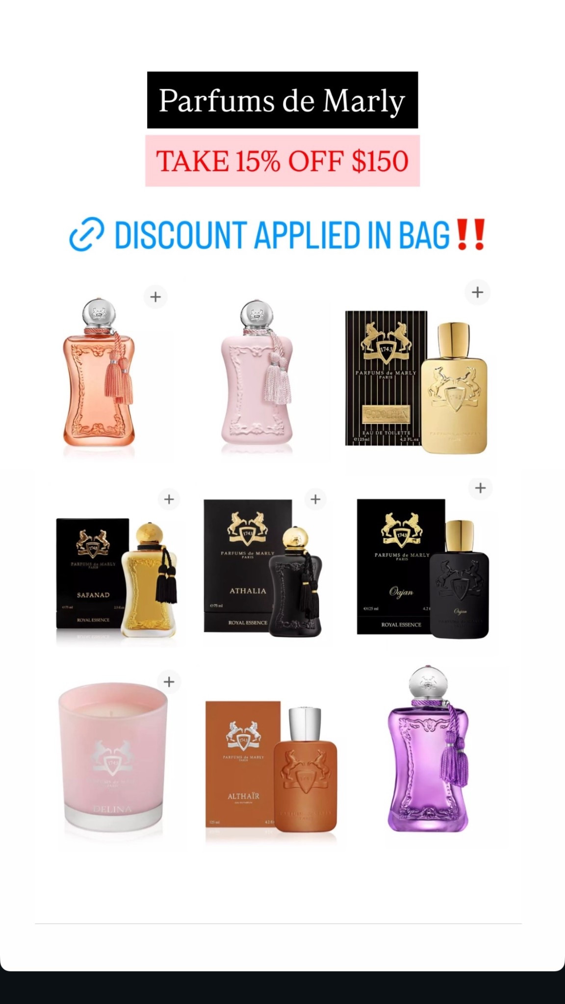 Parfums de Marley discount #perfume #parfumsdemarley #baccarat 

#LTKselfcare #LTKSpringSale #LTKSaleAlert