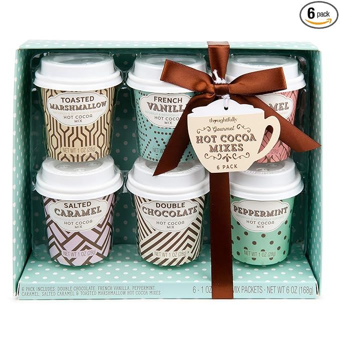 Thoughtfully Gifts, Mini Hot Chocolate Gift Set, Flavors Includes Caramel, Toasted Marshmallow, F... | Amazon (US)