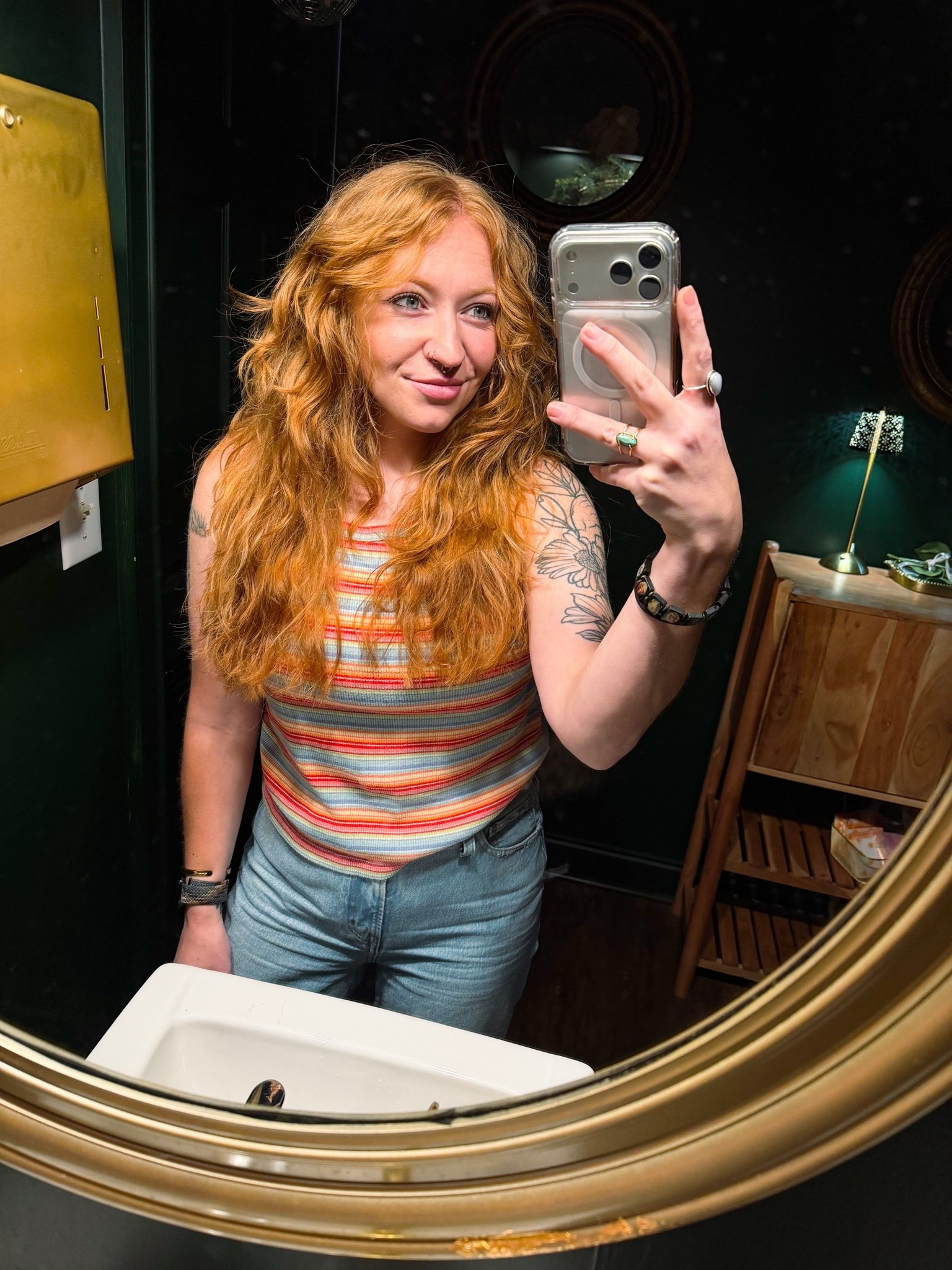 Thrifted this vintage striped rainbow tank, straight jeans, and black platform vans.
#thriftedoutfit #vintagetop #vansoutfit

#LTKmomlife #LTKootd