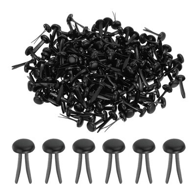 Unique Bargains Corrosion Resistance Light Weight Durable Arts and Crafts Brads 200 Pcs 0.31 x 0.59 Inch Black | Target