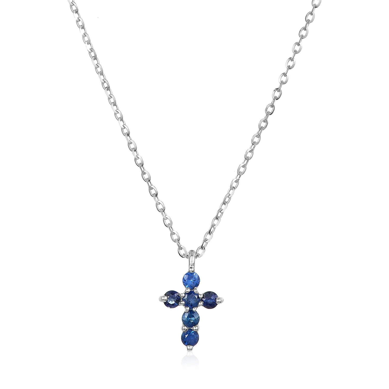 Gemstone Mini Cross Necklace | LINDSEY LEIGH JEWELRY