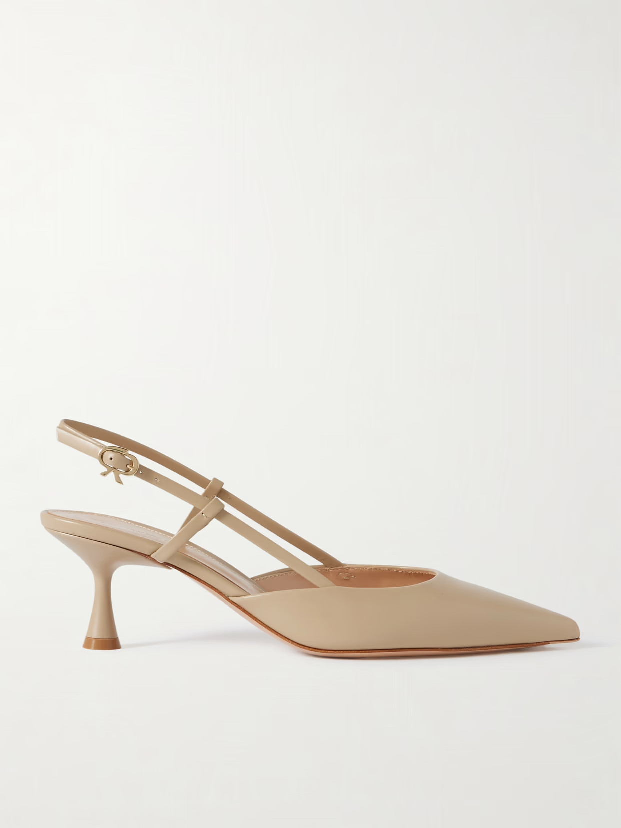 Gianvito Rossi - Ascent 55 Leather Slingback Pumps - Beige - IT39.5 | NET-A-PORTER APAC