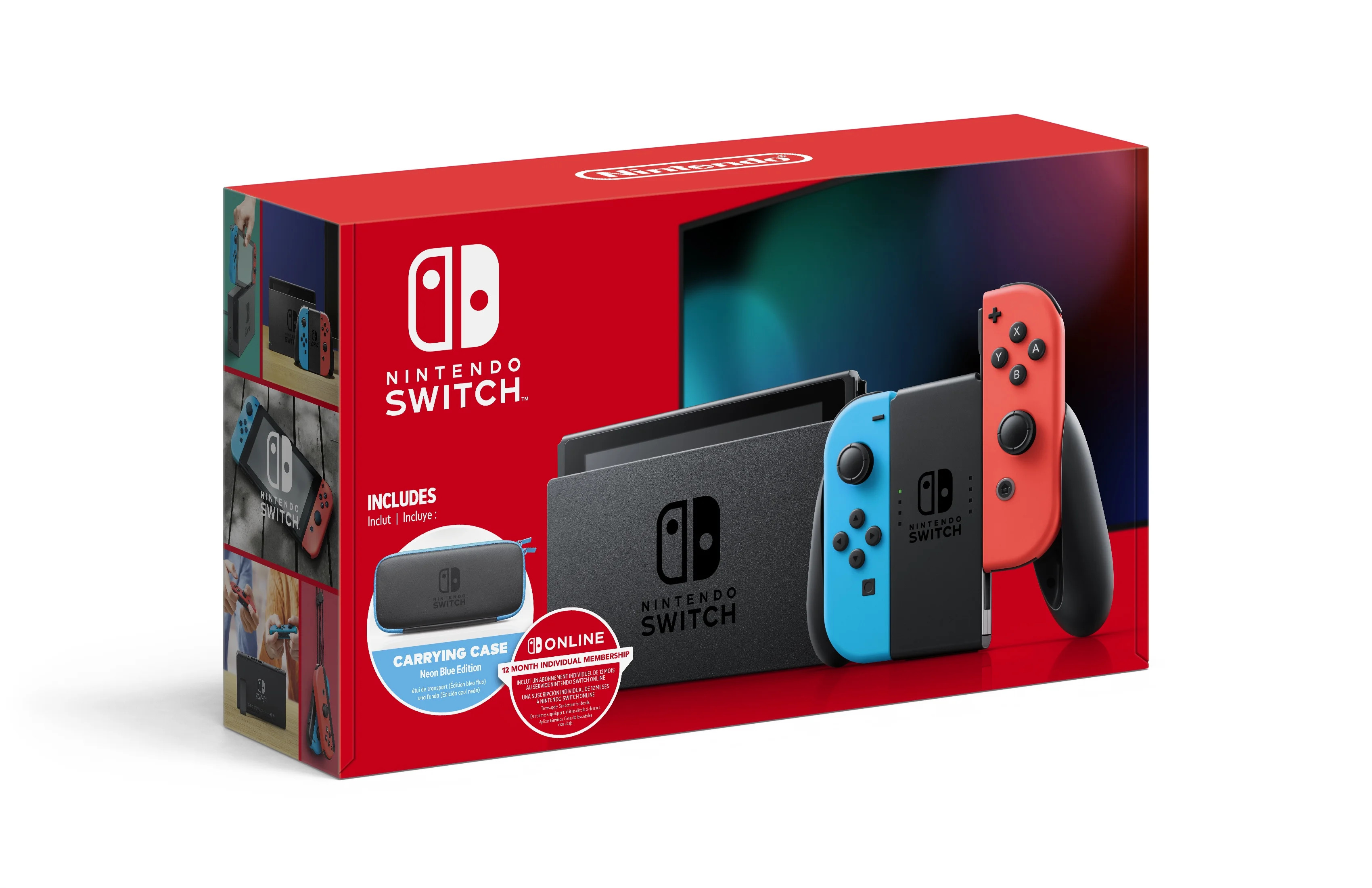 Nintendo Switch™ with Neon Blue & Neon Red Joy-Con + 12 Month Individual Membership Online + Ca... | Walmart (US)