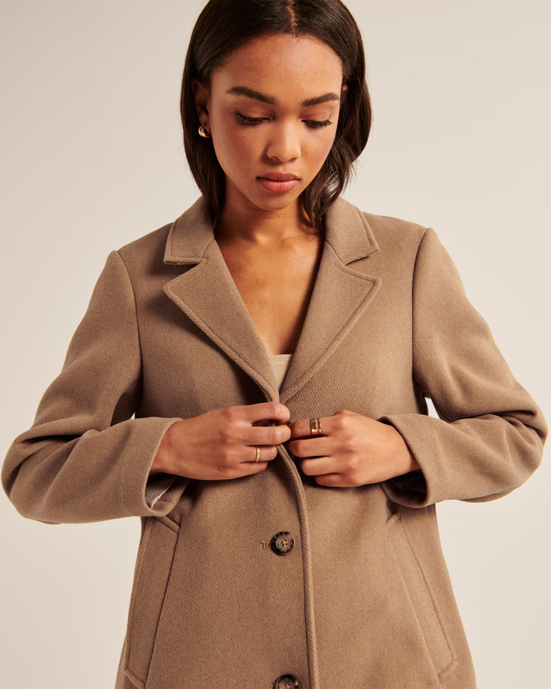 Wool-Blend Dad Coat | Abercrombie & Fitch (US)