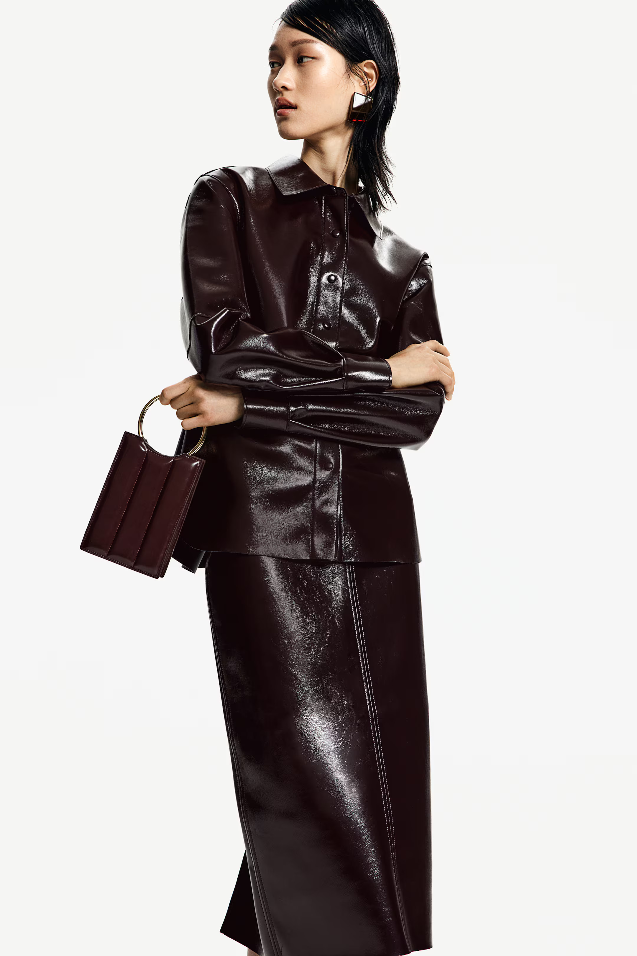 Coated pencil skirt | H&M (UK, MY, IN, SG, PH, TW, HK)