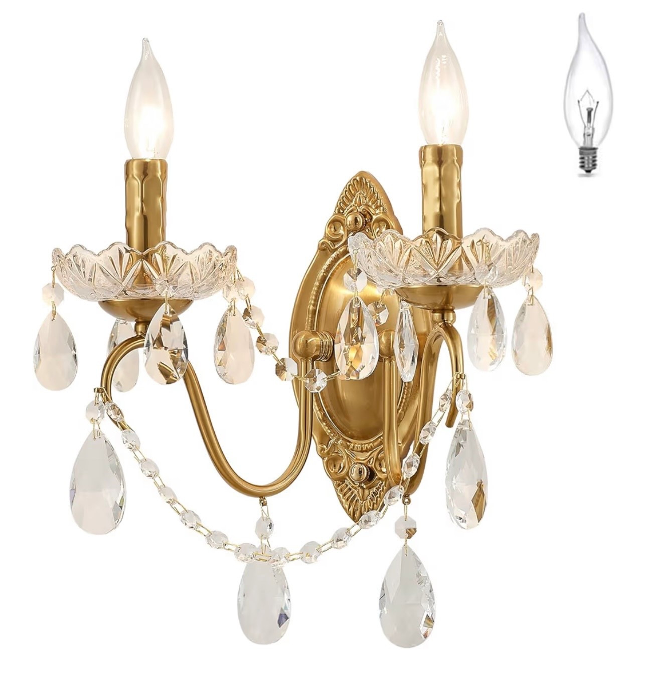 Gold / crystal wall sconces on a budget. Going to use in the baby nursery. I fell in love with the Love Shack Fancy wall sconces but not a fan of the price. This set of 2 is under $100 

#LTKHome #LTKBaby #LTKmomlife