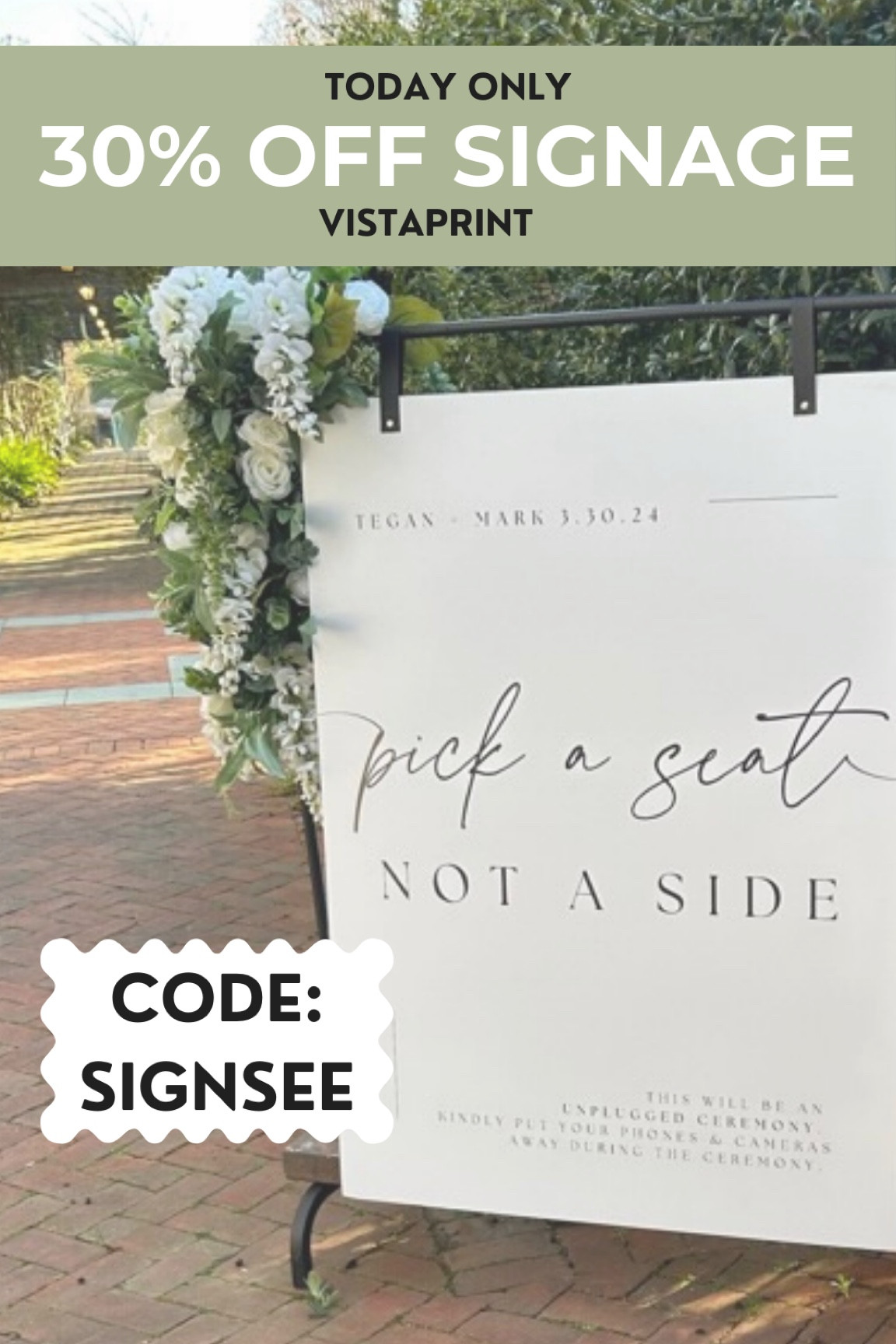 Wedding welcome sign on foam board from Vista Print is on sale for 30% off today! 

#LTKsalealert #LTKparties #LTKwedding