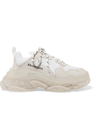 Balenciaga
				
			
			
			
			
			
				Triple S Clear Sole logo-embroidered leather, nubuck and ... | NET-A-PORTER (UK & EU)