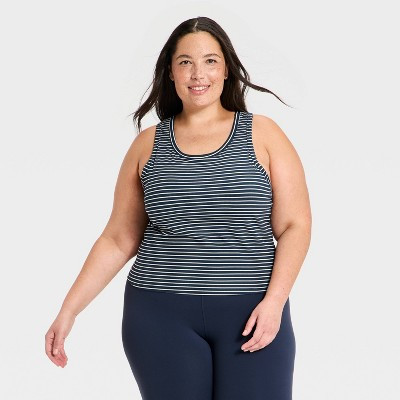 Women's Modal Ribbed Support Tank Top - All In Motion™ Navy Blue 3X | Target
