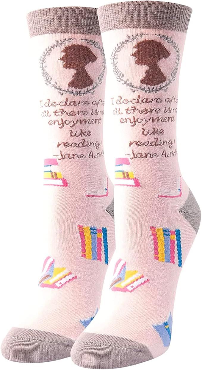 HAPPYPOP Women Funny Socks Pencil American Flag Library Card Doctor Socks, Gifts For Dance Teache... | Amazon (US)