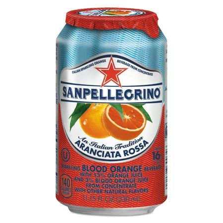 San Pellegrino Sparkling Fruit Beverages, Aranciata Rossa (Blood Orange), 11.15 oz Can, 12/Ctn | Walmart (US)