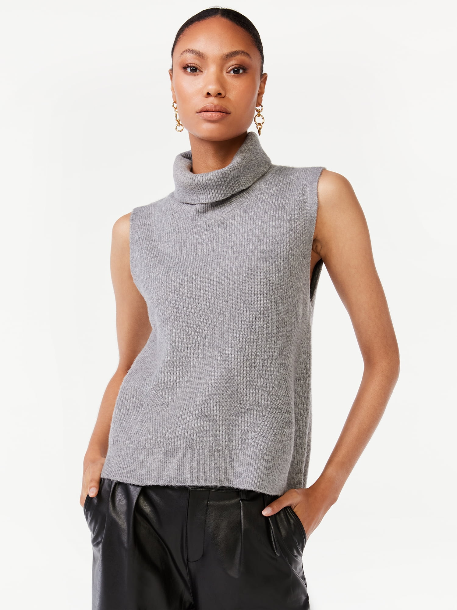 Scoop Women's Sleeveless Turtleneck Sweater | Walmart (US)