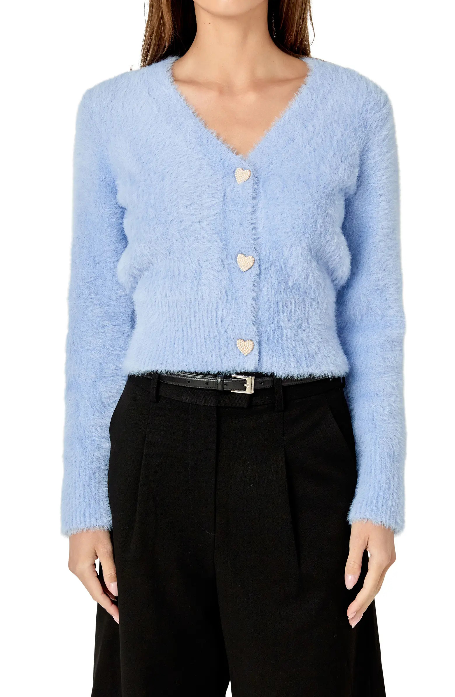 Pearly Heart Button Sweater | Nordstrom