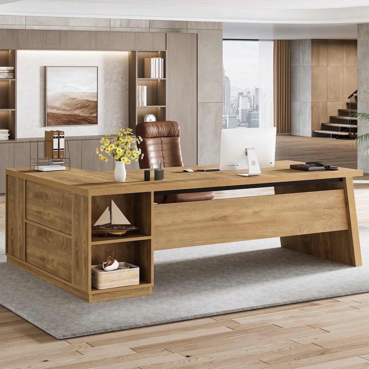 78 Inch L Shaped Large Executive Desk, Corner Home Office Desk

#LTKHome #LTKActive #LTKxMadewell