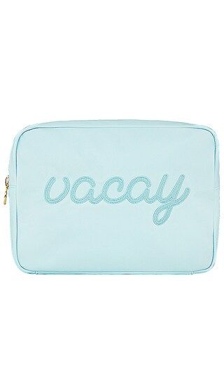 Sky Vacay Embroidered Large Pouch in Sky | Revolve Clothing (Global)