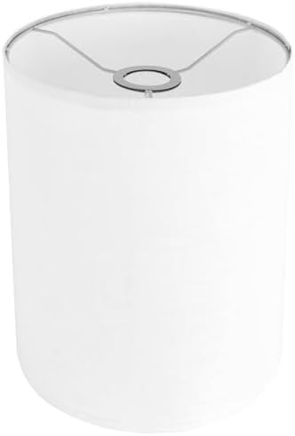 White Linen Tall Drum Lampshade, 10" Top x 10" Bottom x 13" High Lamp Shade, Lamp Shade Replaceme... | Amazon (US)