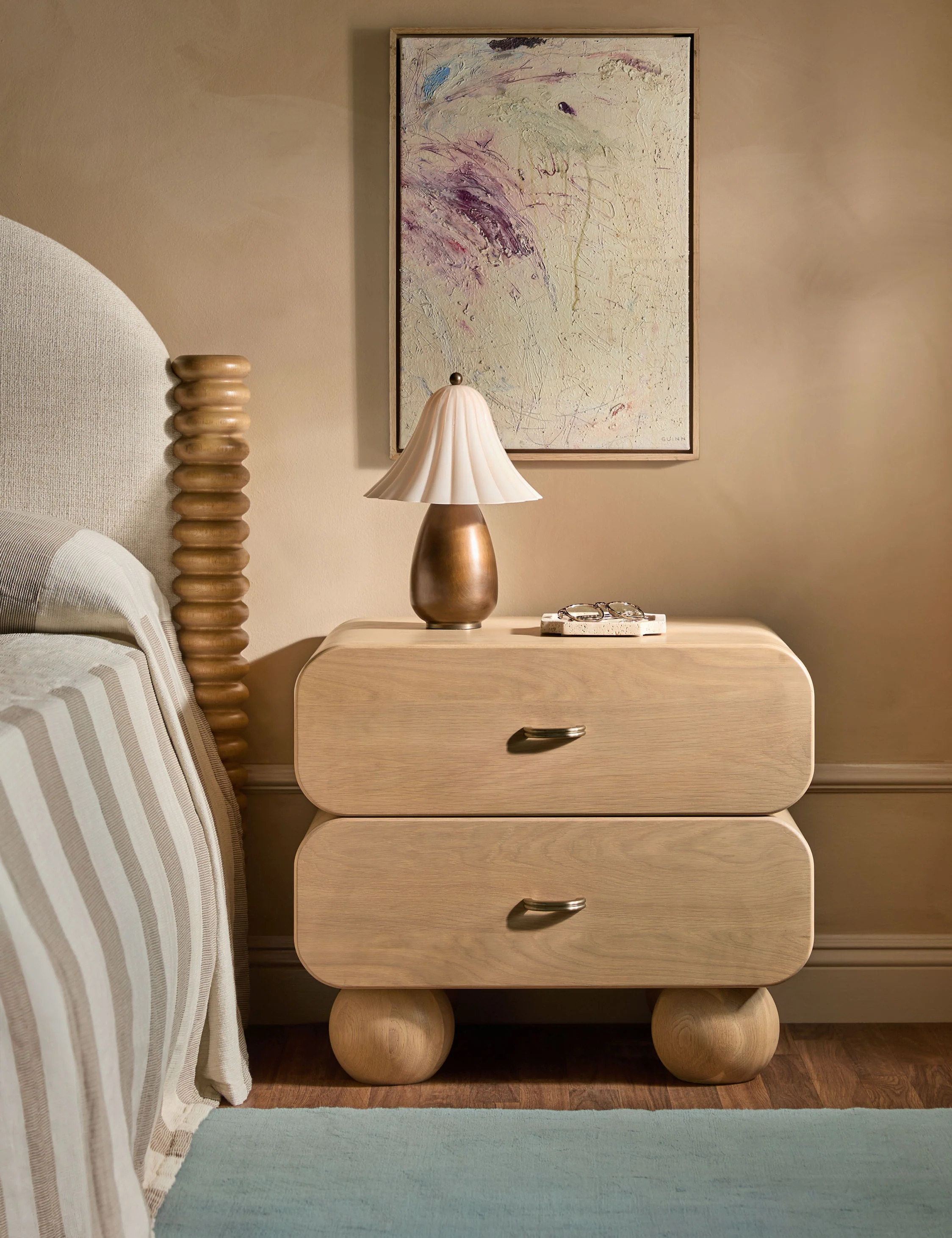 Barberi Nightstand, Light Oak | Lulu and Georgia 