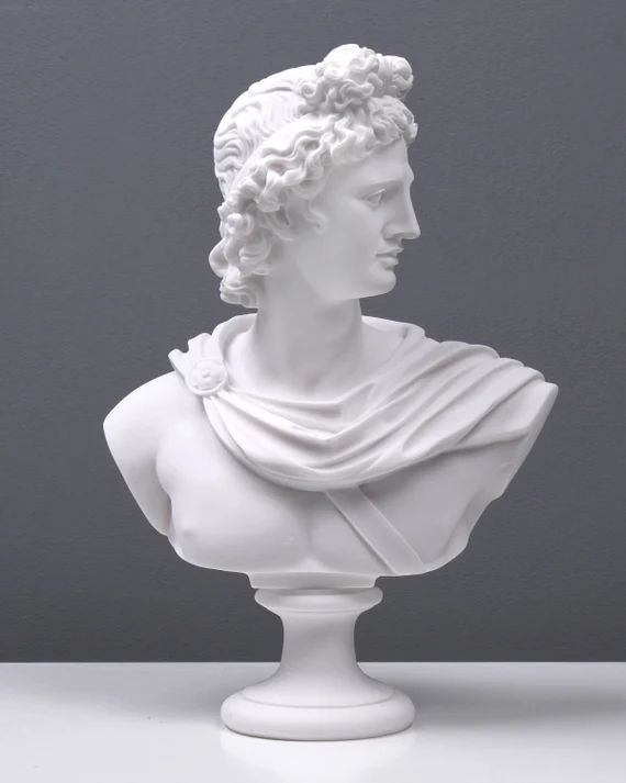 Apollo Bust Statue Belvedere Greek Roman God Cast Marble Pure - Etsy | Etsy (US)