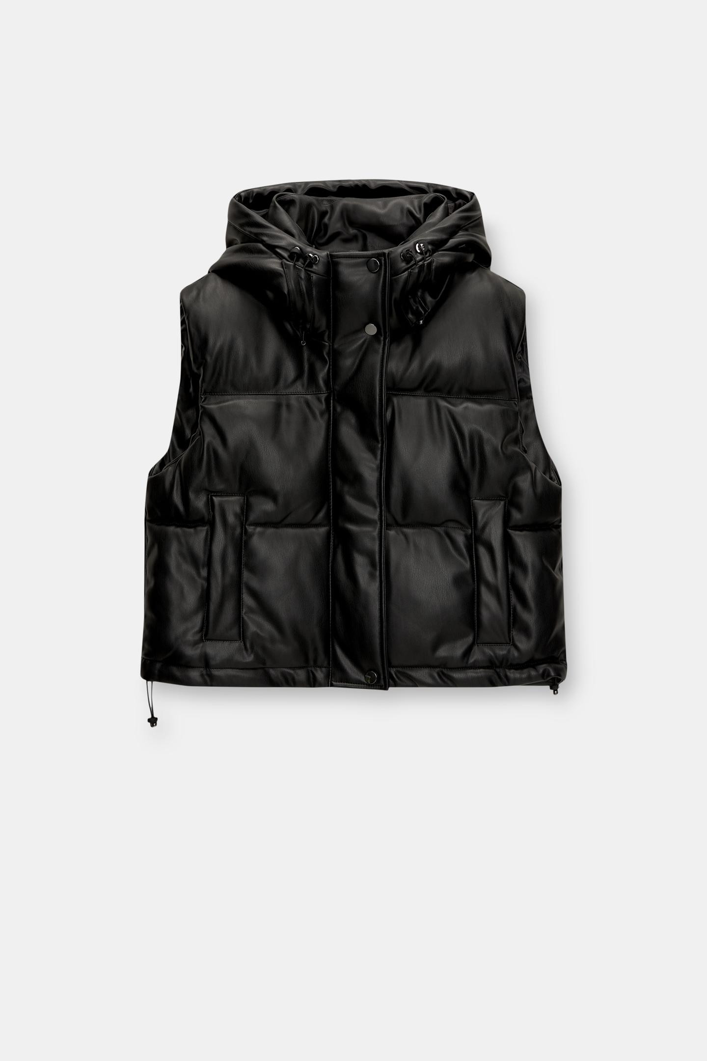 Faux leather padded gilet | PULL and BEAR UK