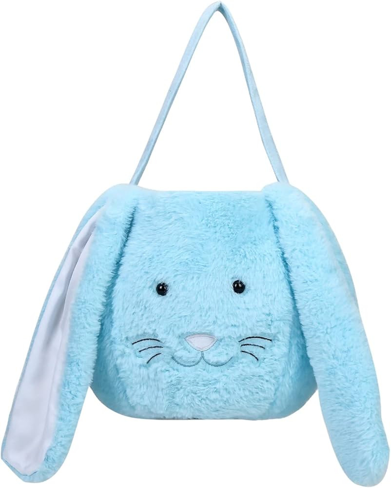 Easter Egg Hunting Baskets Plush Mint Easter Bunny Baskets with Long Plush Ear Personalized Bunny... | Amazon (US)