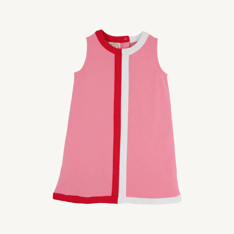 Daisy Dress - Hamptons Hot Pink with Worth Avenue White & Richmond Red | The Beaufort Bonnet Company