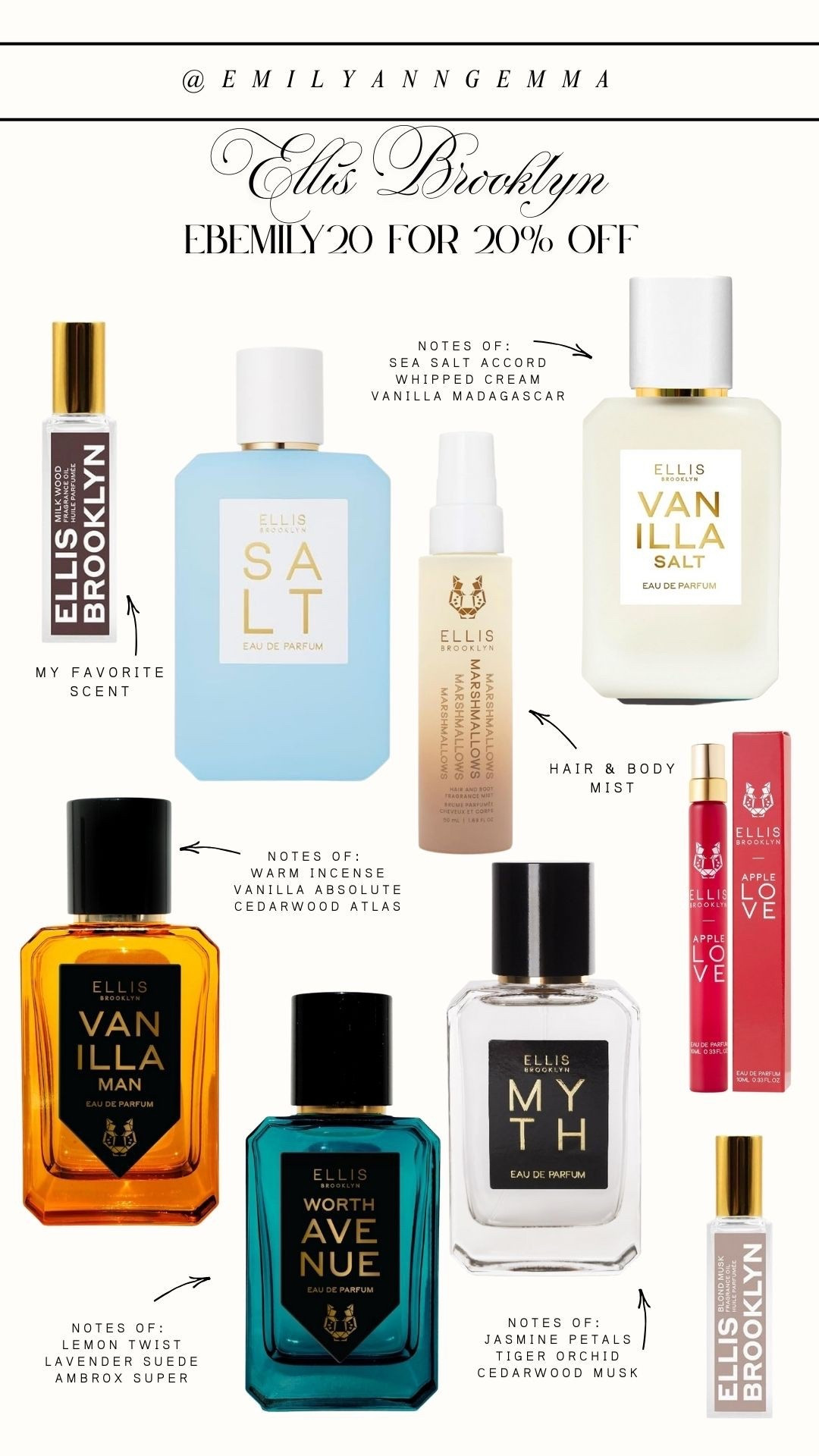 Ellis Brooklyn Perfumes would make the perfect stocking stuffers this Christmas! Use code EBEMILY20 for 20% off - today only! 

#LTKGiftGuide #LTKHoliday #LTKSaleAlert